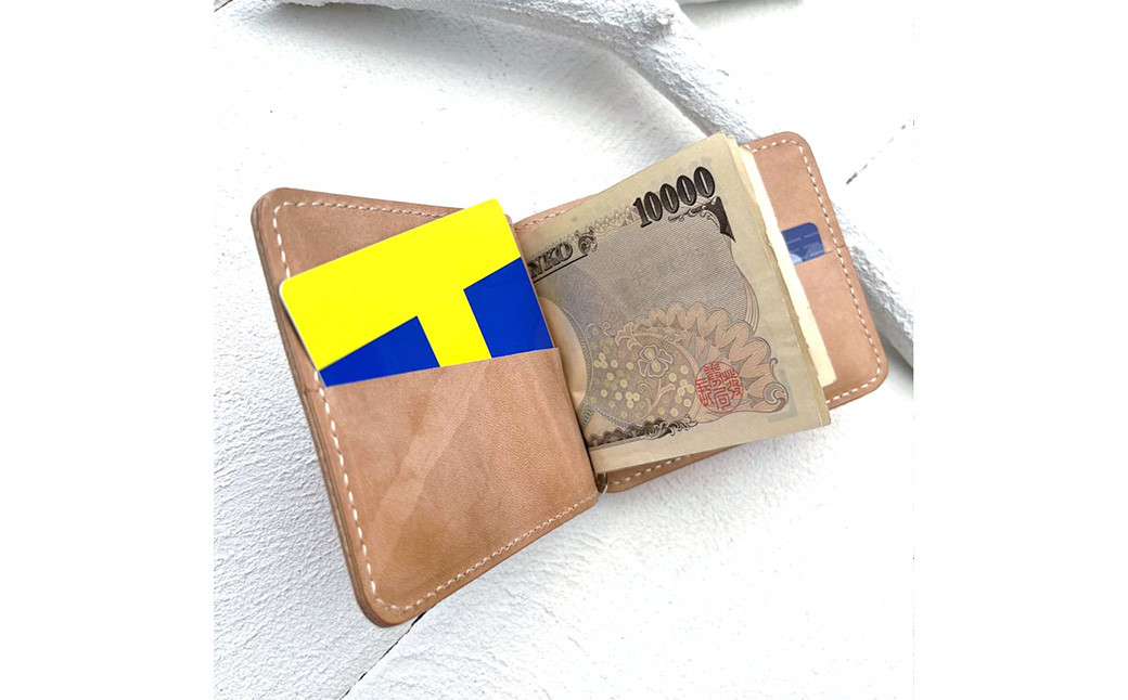 カードスリットつき マネークリップ 【薄型軽量 札ばさみ】