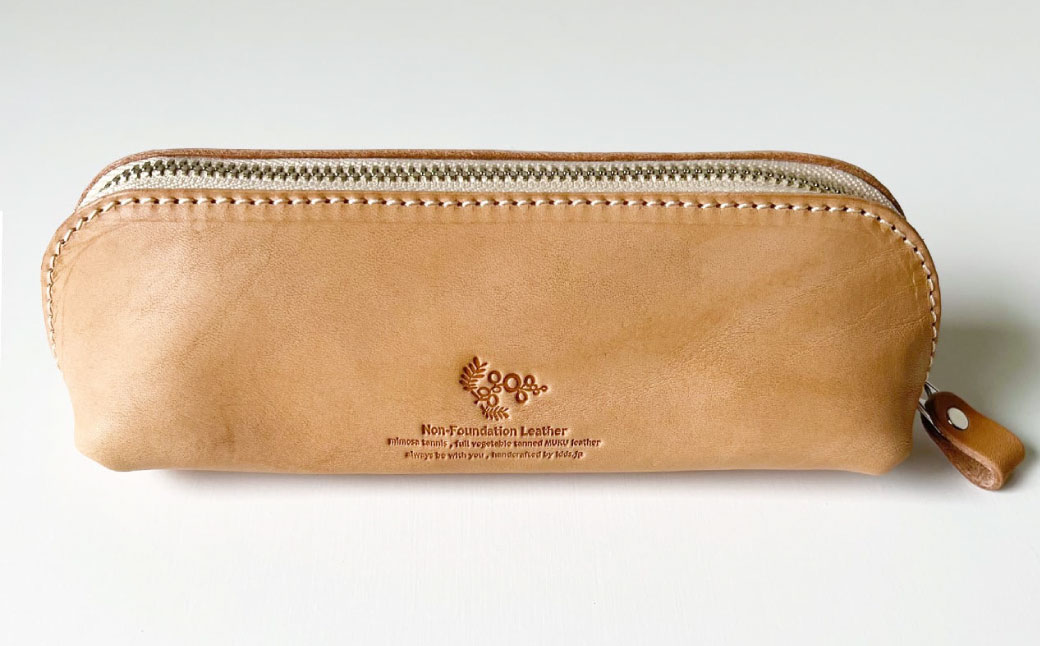 三角ペンケース ノーマルサイズ 革 牛革 革製品 レザー ヌメ 小物 筆箱 ペンケース 文房具 贈答