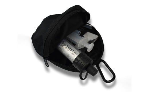 SAKUTTO 携帯浄水器 専用ポーチ （Outdoor ブラック） アウトドア ポーチ 登山 小物入れ 【日本正規品】 福岡県 北九州市
