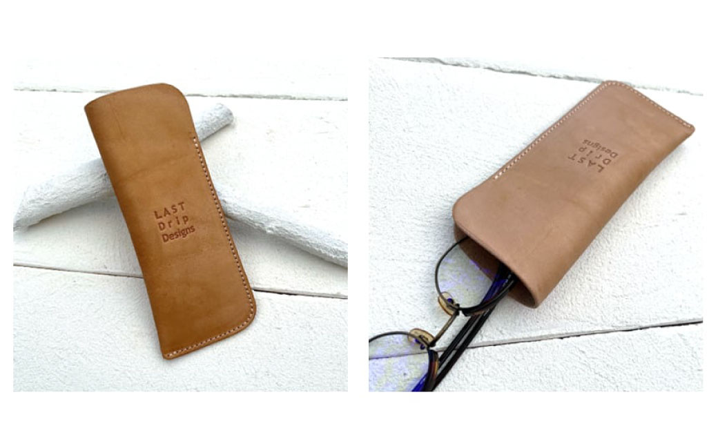 【牛革】 1枚革の メガネスリーブ ・ 眼鏡ケース (ジャスト) レザー ヌメ革