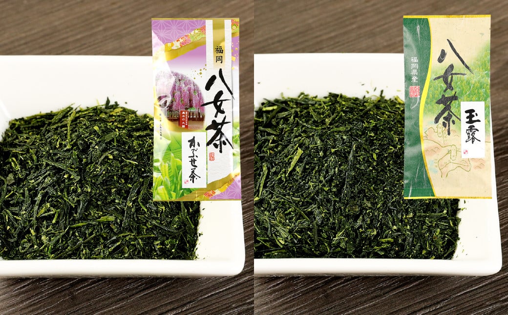 福岡県産 八女茶 100gx3本 八女玉露 100g×1本 計400g セット 煎茶 深蒸し茶 かぶせ茶 飲み比べ
