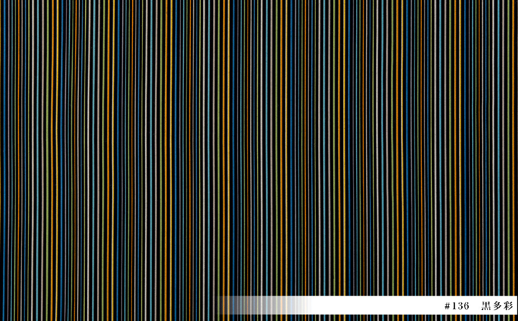 「小倉 縞縞」ファブリックアートパネル (受注生産) #136黒多彩