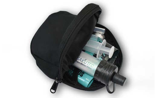 SAKUTTO 携帯浄水器 専用ポーチ （ブラック） アウトドア ポーチ 登山 小物入れ 【日本正規品】 福岡県 北九州市