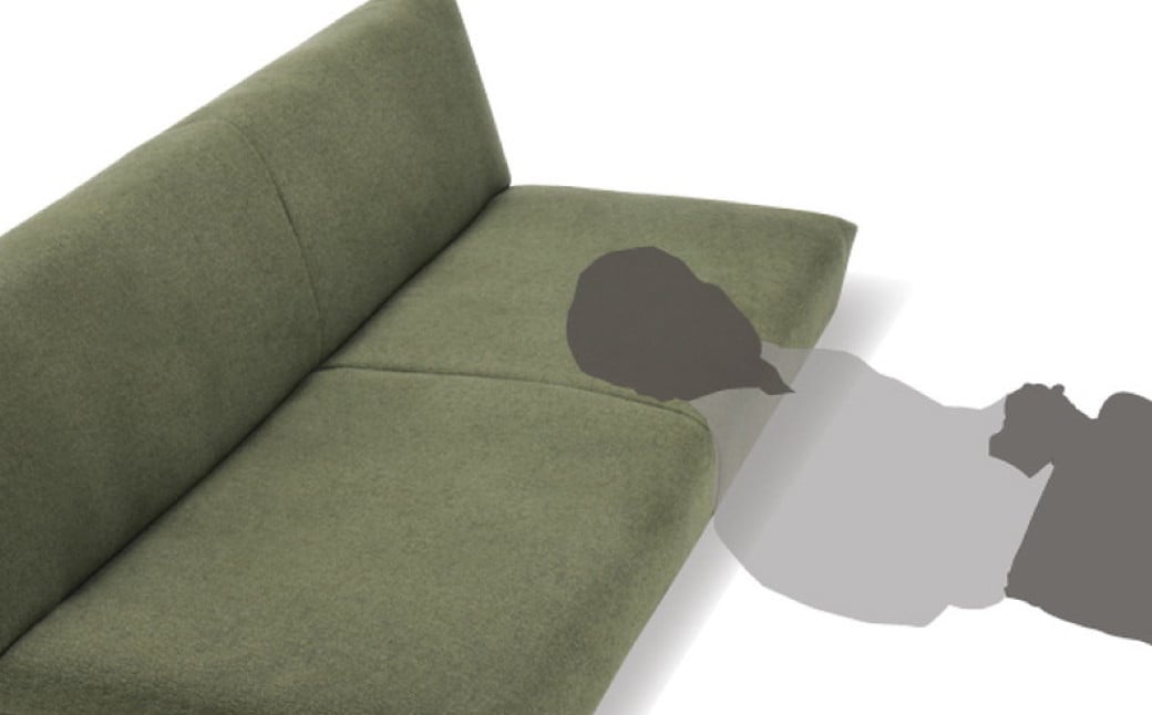 ソファベッド・ラフ 3P・トリコット 1820×870×550mm ゴールドブラウン