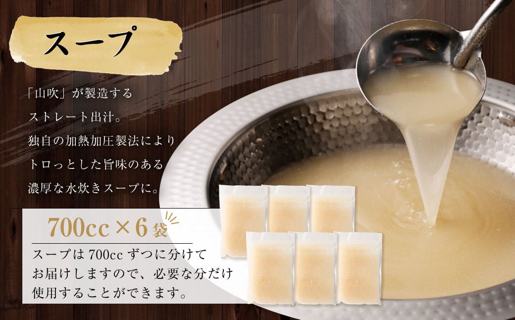 【 九州産 若鶏 6.0kg 使用 】 福岡 水炊き セット (21～24人前) 小分けスープ付き 水たき 鶏肉 山吹 国産 郷土料理 福岡県 北九州市