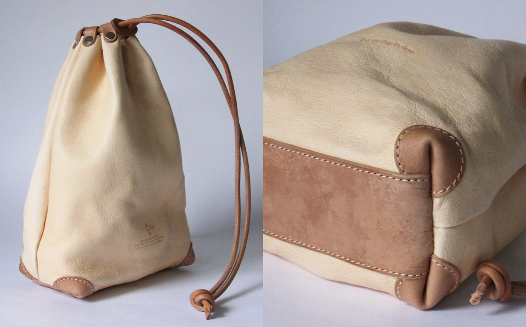 巾着バッグ （Mサイズ） 革 革製品 レザー ヌメ 鞄 かばん カバン 贈答