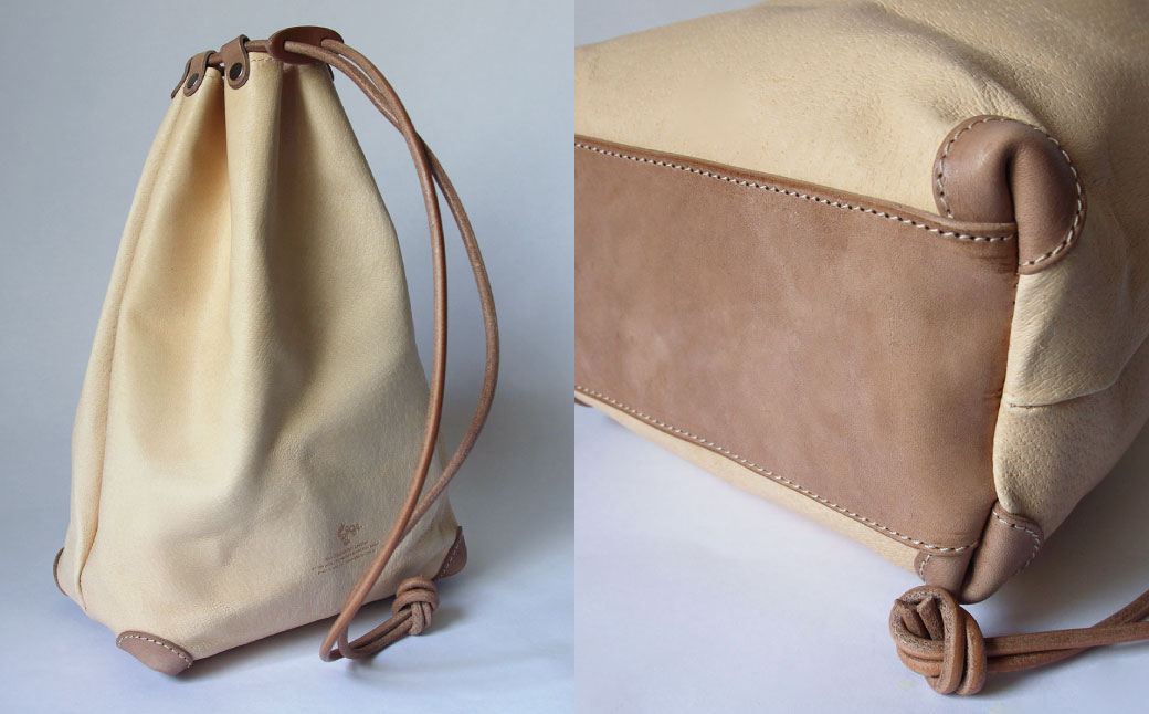 巾着バッグ （Lサイズ） 革 革製品 レザー ヌメ 鞄 かばん カバン 贈答