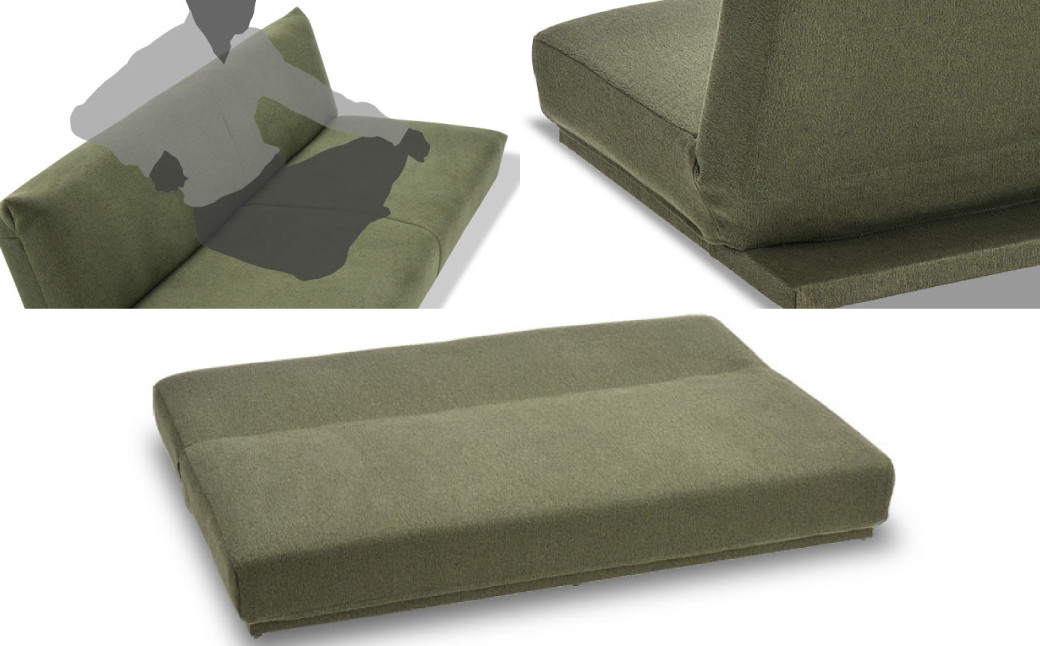 ソファベッド・ラフ 3P・トリコット 1820×870×550mm ゴールドブラウン