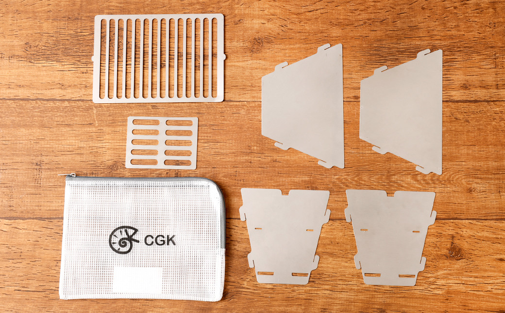 CGK ヤドカリグリル オールステンレス製 重量320g ソロサイズ コンパクト アウトドア