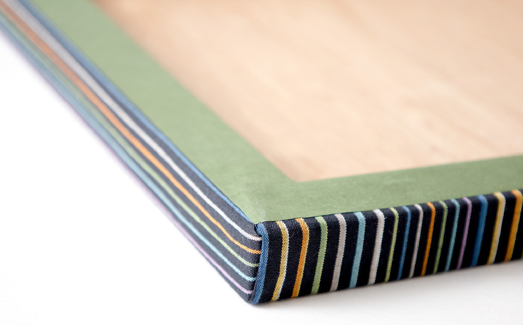 「小倉 縞縞」ファブリックアートパネル (受注生産) #135白多彩