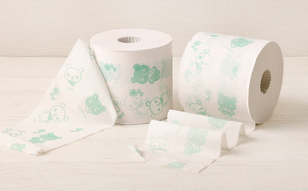 北九州紙 えこっパー(ていたんプリント）130ｍシングル 6ロール×8パック 計48個 2.4倍巻 防災