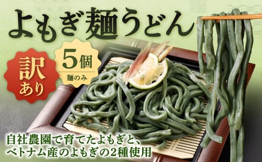 【 訳あり 】 よもぎ麺うどん 200g×5セット 合計1kg