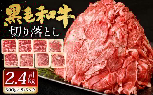 九州産 黒毛和牛 切り落とし 計2.4kg 300g×8パック 小分け【2025年7月発送】