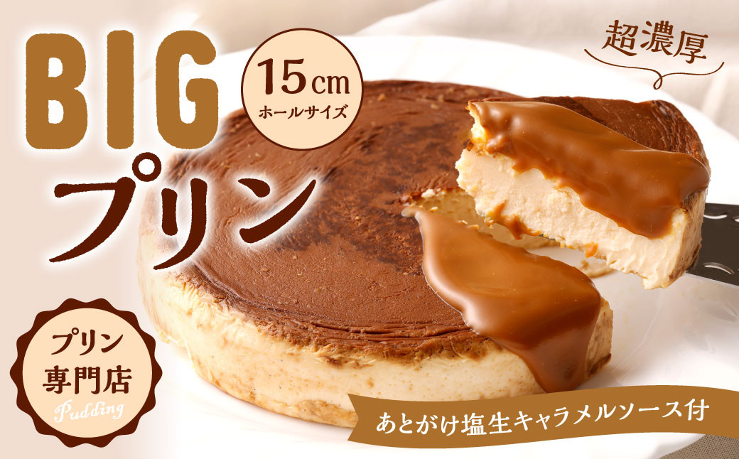 極濃厚 ビッグ プリン 【 15cmホールサイズ・あとがけ塩生キャラメルソース付 】