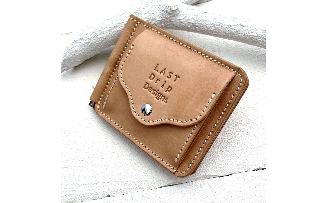 小銭入れ＆カードスリットつき マネークリップ 【薄型軽量 札ばさみ】