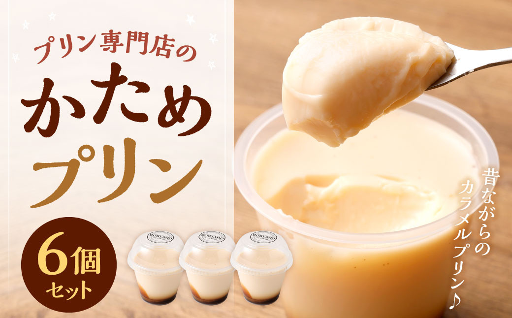 専門店の かため プリン 6個セット