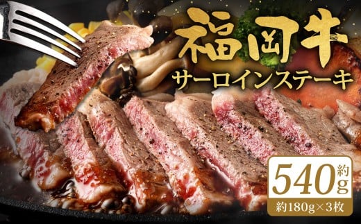 福岡牛サーロインステーキ 約540g（約180g×3枚）