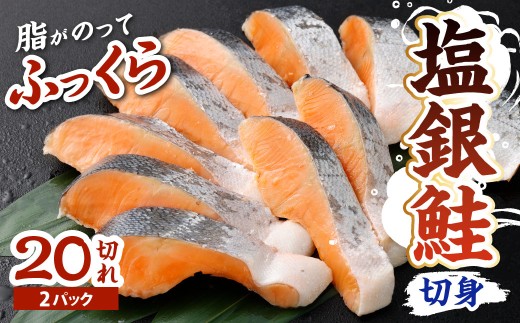 塩銀鮭 切身2パック 約1.6kg(約80g×20切) 鮭 切り身 銀鮭 塩鮭 サケ シャケ 魚 魚介 海鮮 福岡県 北九州市
