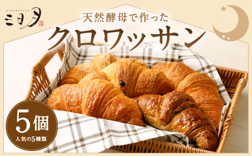 【三日月屋】天然酵母で作った クロワッサン 5個 【当店人気の5種類】