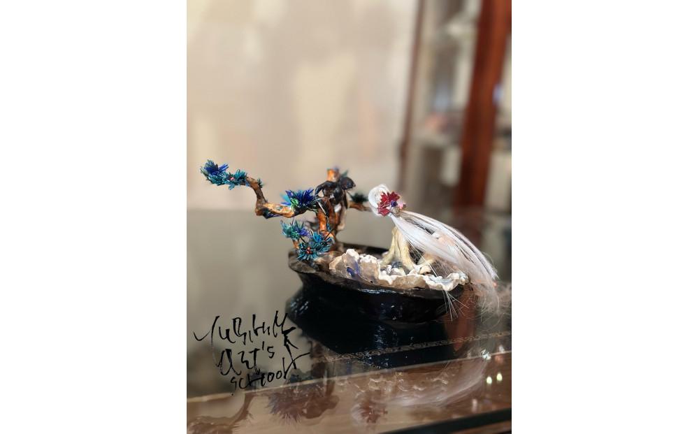 『博多の天女と猫の大濠公園』立体ネイルアート置物(約161g)1個