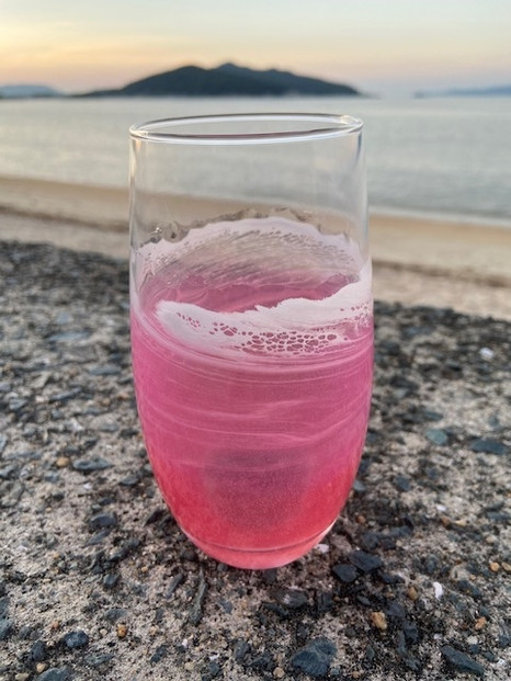 【福岡市】オーシャングラス　1個　420ml【ピンク系】