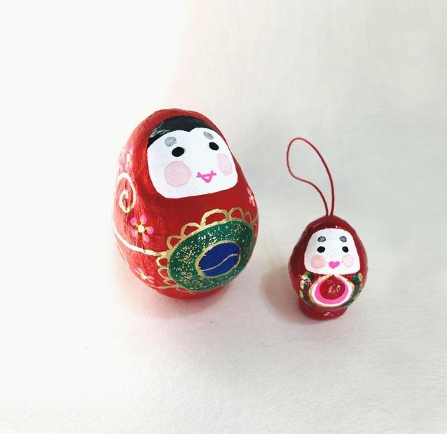 【セット】【博多張子】花咲姫だるま　豆姫だるま「宝珠」