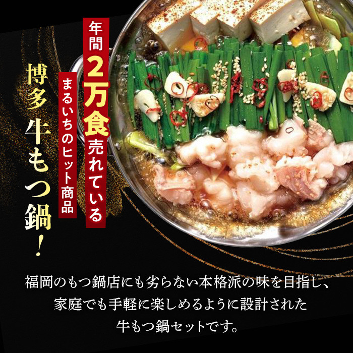 【12/22寄附確定分まで年内発送】博多牛もつ鍋セット　４人前（醤油味）