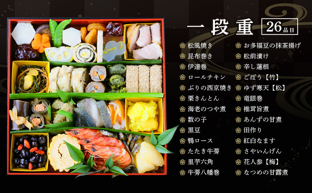 【博多発祥の薬膳食養生】2026年新春 福岡薬膳おせち 一段重 3人前＜2025年12月30日配達＞（冷凍　自然解凍可　九州　自然素材　無添加）