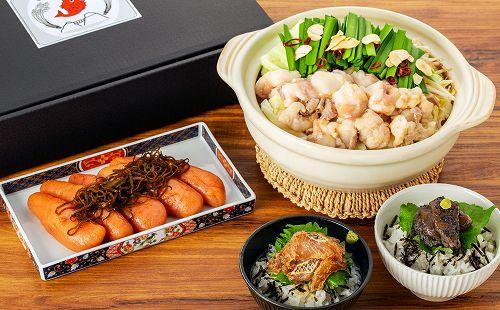 博多天然鯛茶漬け白ごま＆黒ごまセットと博多あごだし明太子　詰め合せ