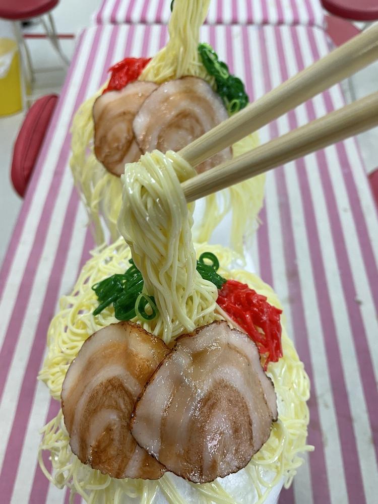 食品サンプルの【博多豚骨ラーメンな帽子】