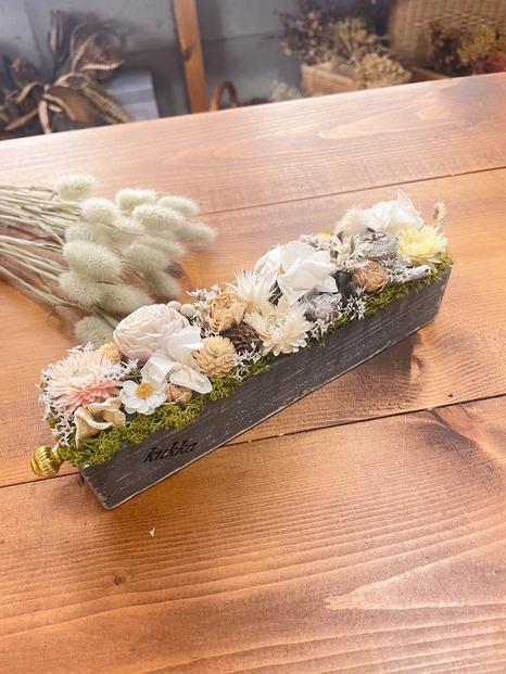 ドライフラワー バトンアレンジ（ホワイト）kukka【福岡市】