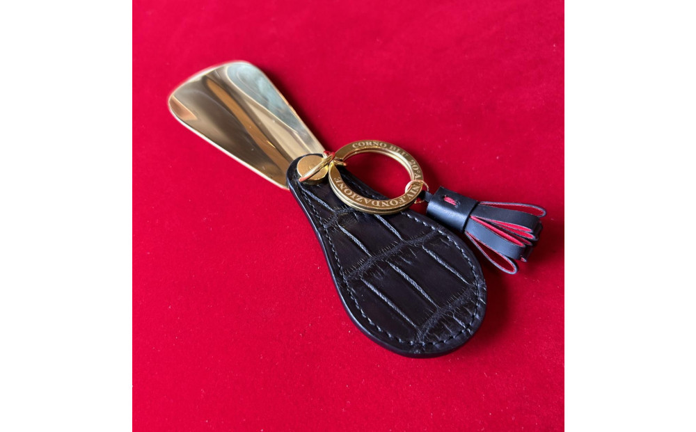 クロコダイル真鍮シューホーン（携帯靴べら）　