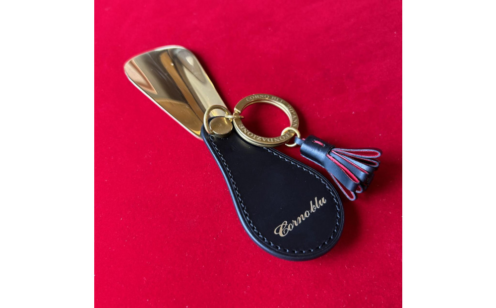 ボックスカーフ真鍮シューホーン（携帯靴べら）