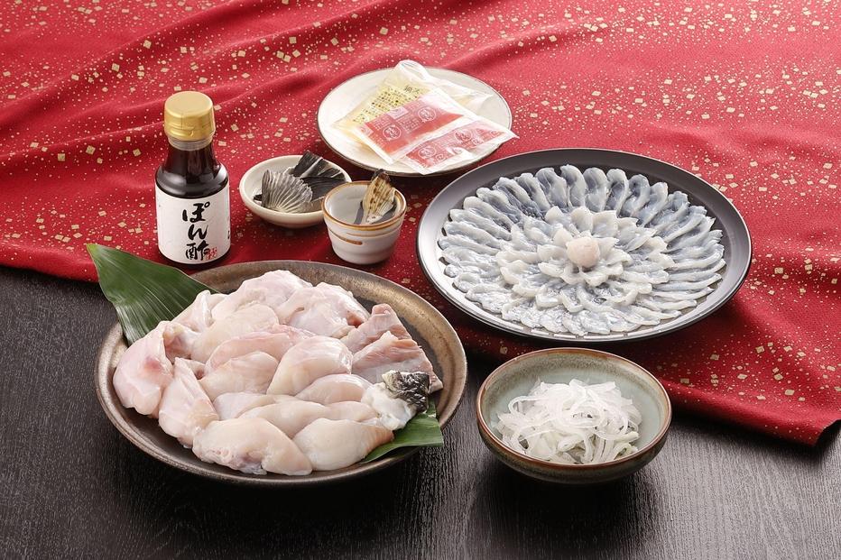 【重箱A】※トラフグ薄造り・鍋（2人前セット）　ふぐ専門店ふくます水産が「博多の台所：福岡中央卸売市場」より直送