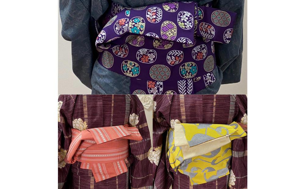 「福岡ならではの伝統美 博多織を使った楽しい着物着付け体験」　(約2時間)