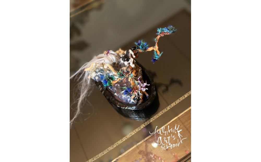 『博多の天女と猫の大濠公園』立体ネイルアート置物(約161g)1個