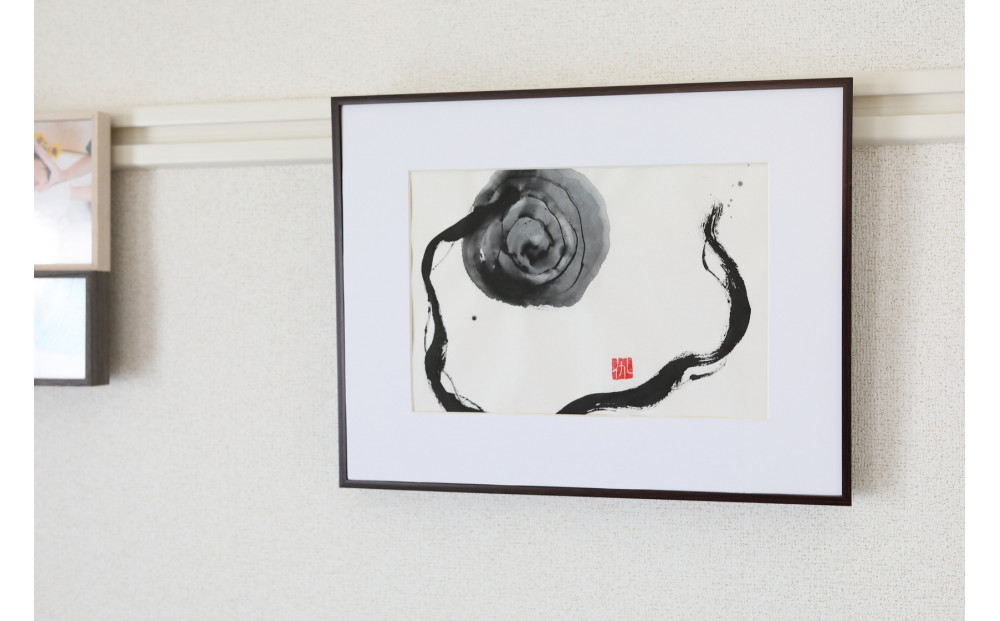 【全4回】福岡市書道家による四季を感じる墨象作品 定期便（A3額装）