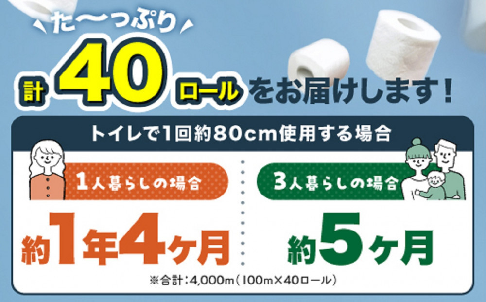 トイレットペーパー 水玉ソフト 100ｍ×40個【福岡市】