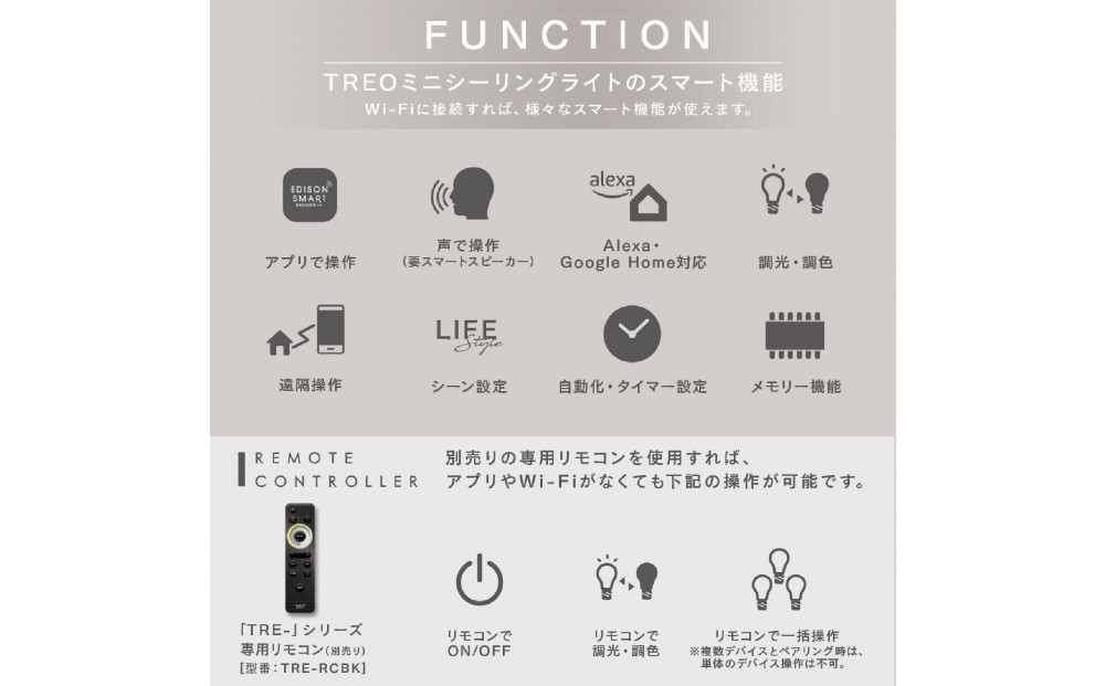 エジソンスマート TREO ミニシーリングライト 引掛けシーリング用 【ホワイト】 福岡市