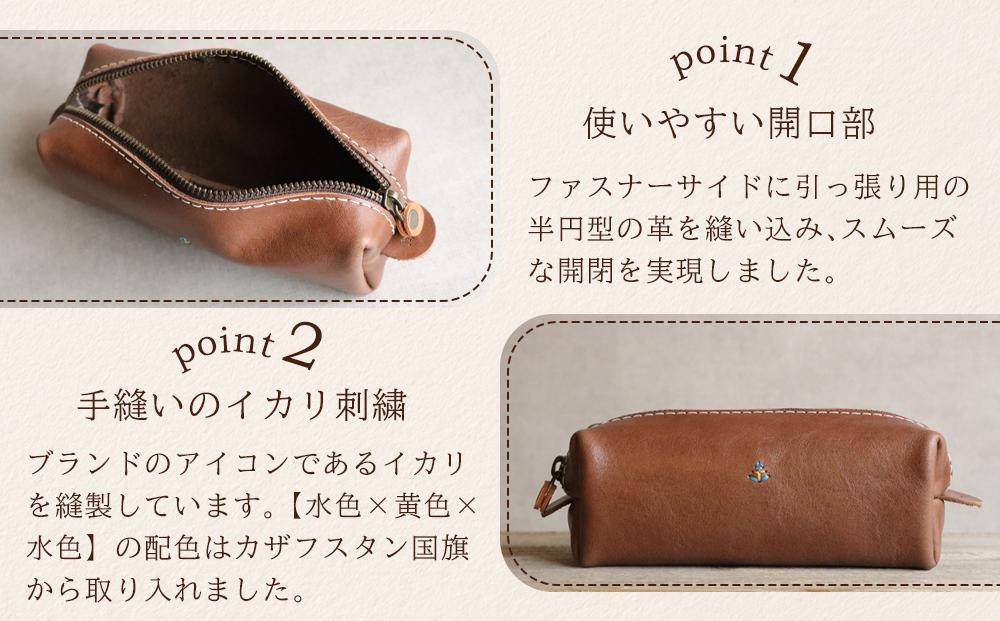 大容量ＢＯＸペンケース Mサイズ 【チョコ】 博多革工房 Japlish | ジャプリッシュ