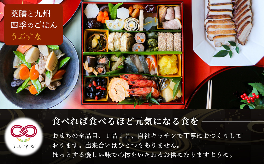 【博多発祥の薬膳食養生】2026年新春 福岡薬膳おせち 一段重 3人前＜2025年12月30日配達＞（冷凍　自然解凍可　九州　自然素材　無添加）