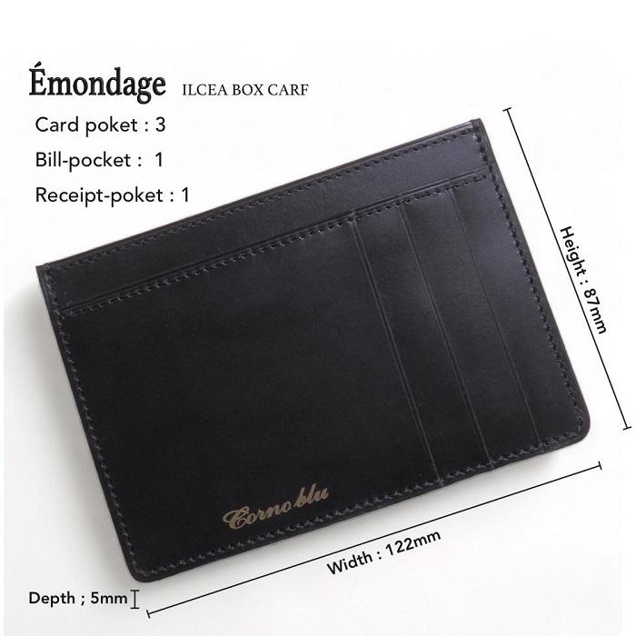 【福岡市】Cornoblu　イルチアカーフ　ミニマムウォレット　ブラック