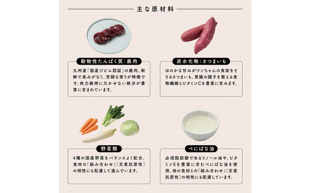 【福岡市】成犬用総合栄養食 食物アレルギーに配慮した 手づくりごはん　UFUFU FOOD レトルト 鹿肉とさつま芋4パック