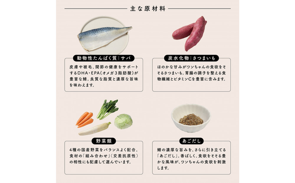 【福岡市】成犬用総合栄養食 食物アレルギーに配慮した 手づくりごはん　UFUFU FOOD レトルト　サバとさつま芋4パック