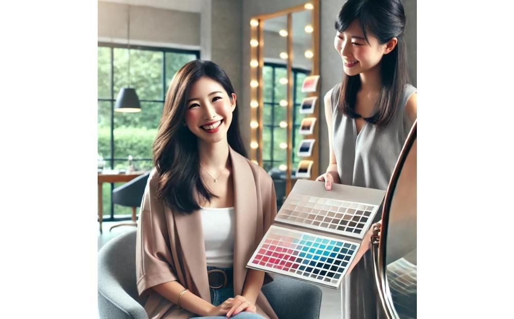 [貴方の魅力を引き立てるパーソナルカラー診断]と[福岡ならではの伝統美、博多織を使った楽しい着付け体験]2つを体験するスペシャルなプラン！(トータル約２時間３０分)