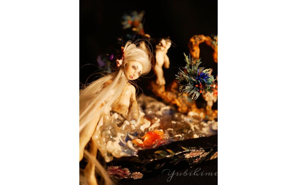 『博多の天女と猫の大濠公園』立体ネイルアート置物(約161g)1個