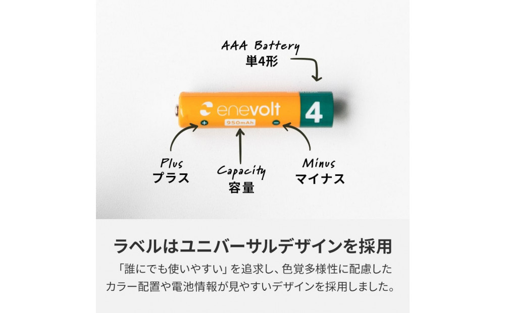 【enevolt】 充電池 950mAh 単4 エネボルト 12本セット 【1年間保証】