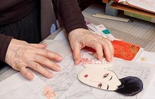 伝統工芸　博多おきあげ(押絵)羽子板「桜王丸」