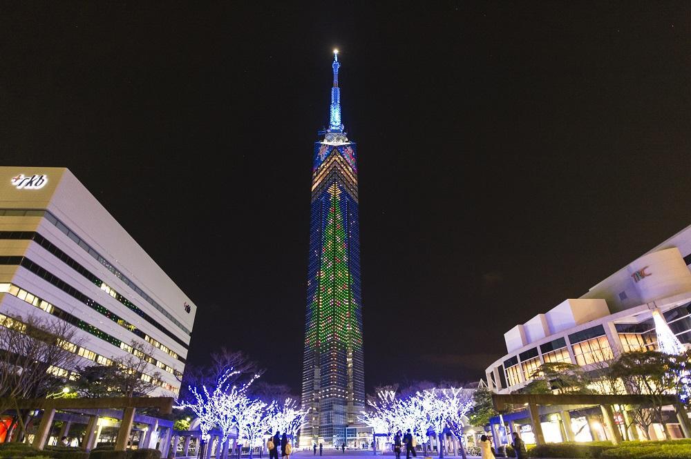 天空ペアディナーフルコース（展望券込）２名分　【福岡タワー内展望レストランにて優雅なひとときを】