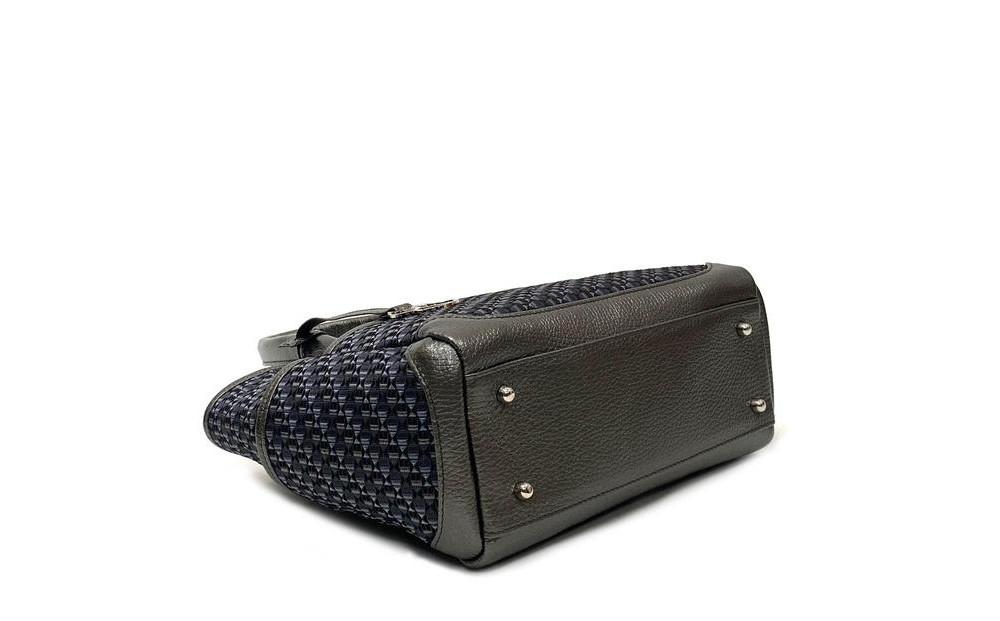 【カラー：ダークグレー】博多革工房HOMMONが作ったゴルフカートバッグ【博多織・牛革】